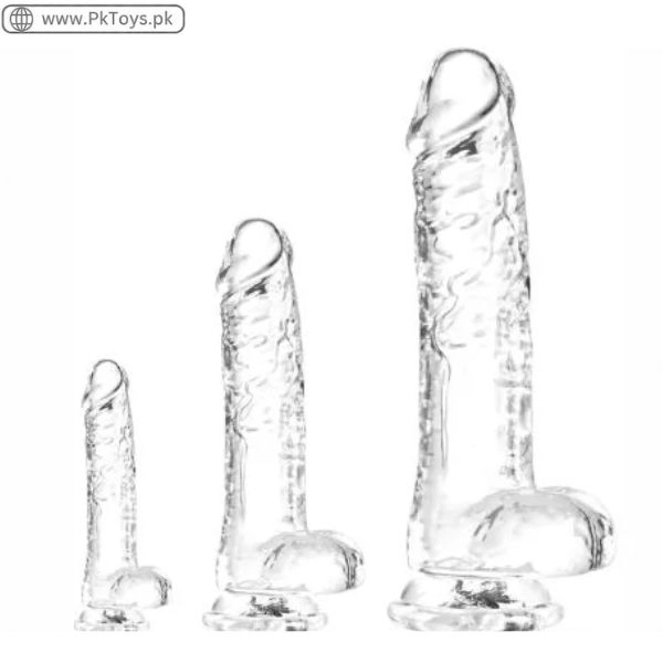 3 Piece Realistic Clear Dildo Set in Pakistan